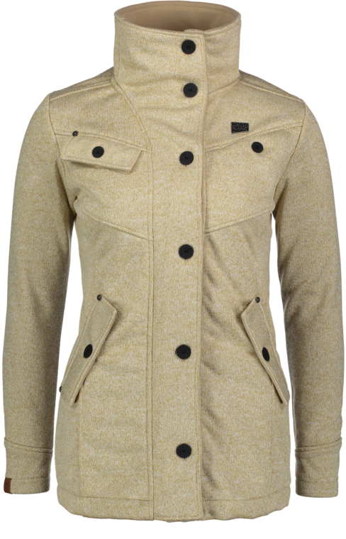 Women's beige sweater softshell parka DUE