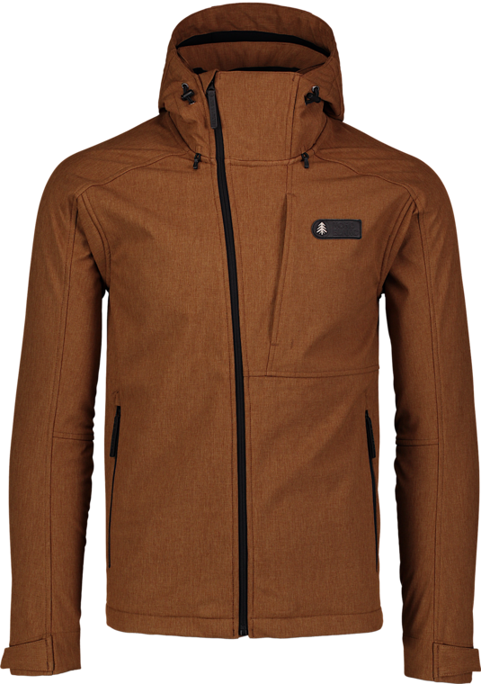 Men's brown softshell jacket with fleece EXCEL