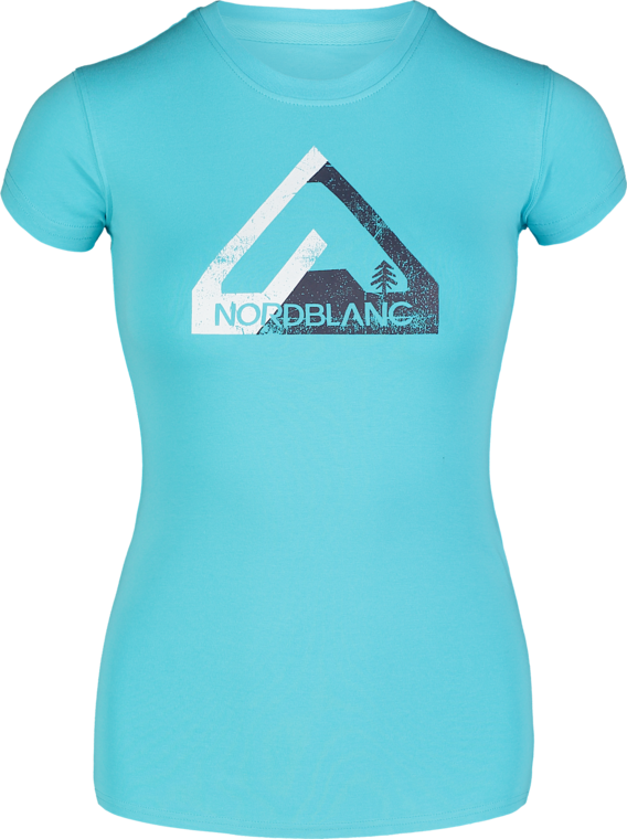 Women's blue elastic t-shirt LETTER