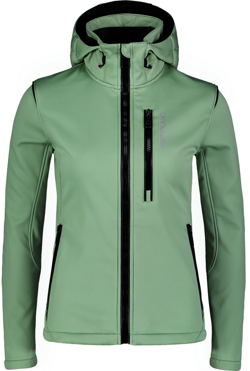 Women's green softshell jacket with fleece BRILIANCE