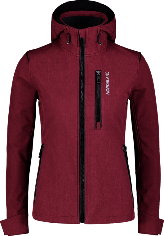 Women's wine red softshell jacket with fleece BRILIANCE