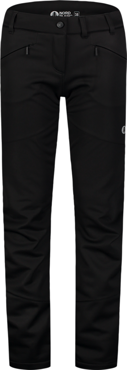 Pantaloni negri din softshell cu fleece pentru femei OUTING