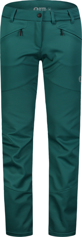 Women's green softshell pants with fleece OUTING