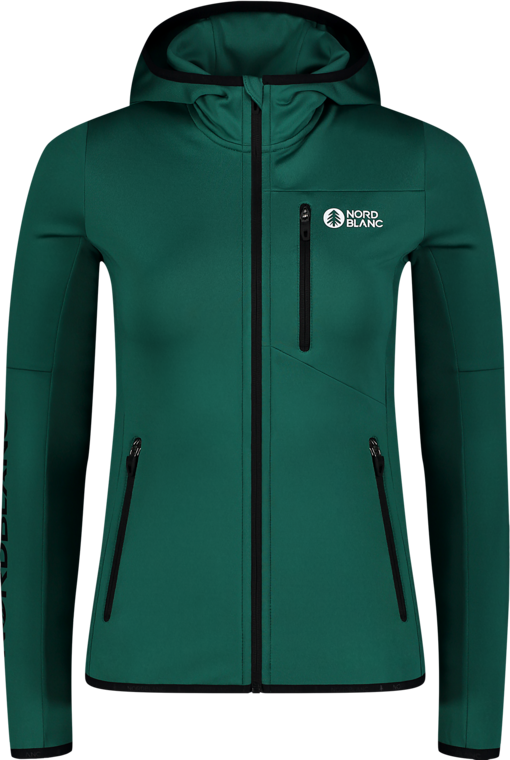 Hanorac din powerfleece verde pentru femei WARMNESS