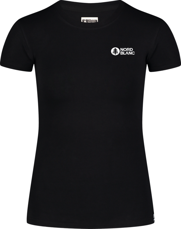 Women's black cotton t-shirt EMBLEM