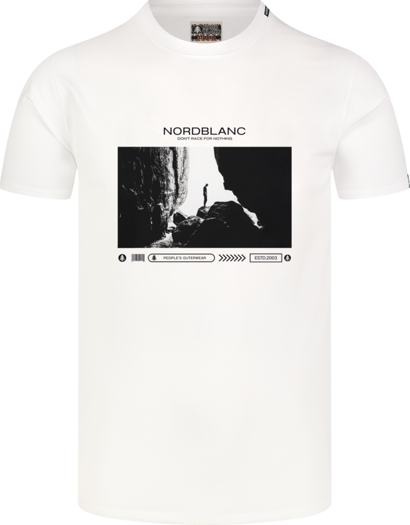Herren Baumwolle T-Shirt weiß ALONE