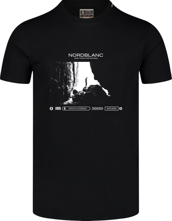 Herren Baumwolle T-Shirt schwarz ALONE