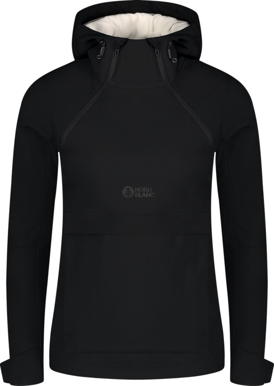 Women's black softshell anorak with fleece CALDERA