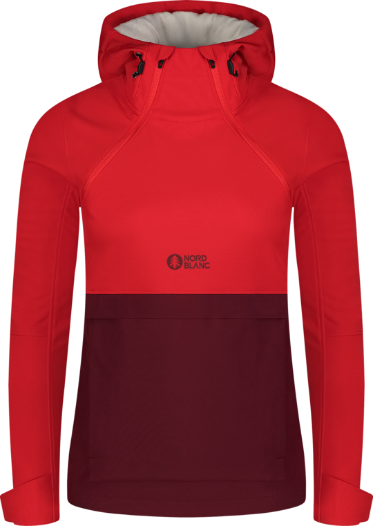 Women's red softshell anorak with fleece CALDERA