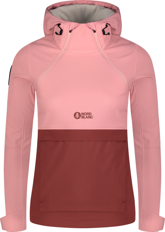 Women's pink softshell anorak with fleece CALDERA
