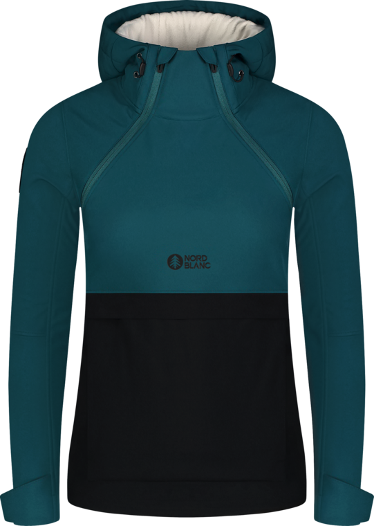 Women's green softshell anorak with fleece CALDERA