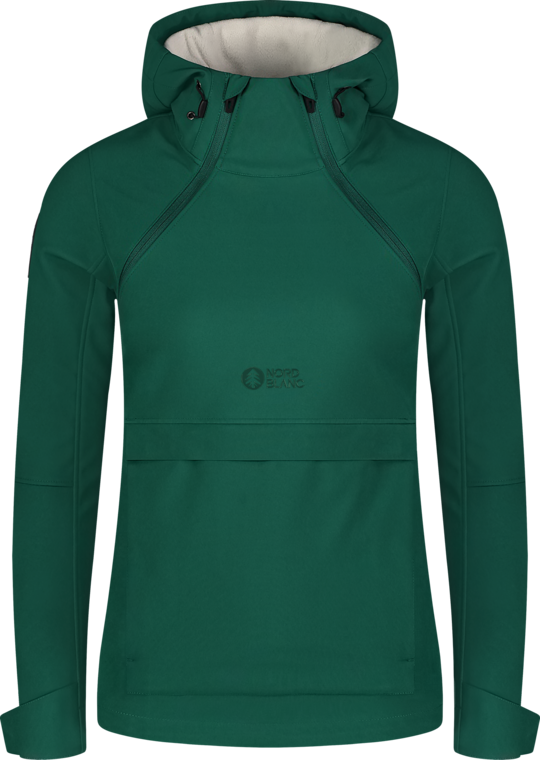 Women's green softshell anorak with fleece CALDERA