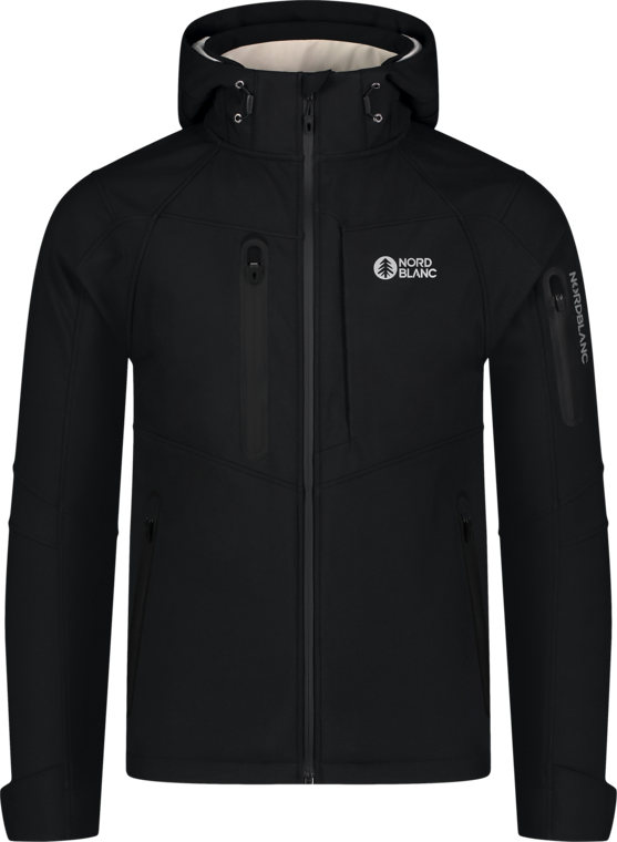 Men's black softshell jacket with fleece BRUME