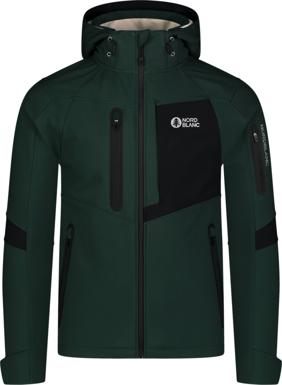 Men's green softshell jacket with fleece BRUME