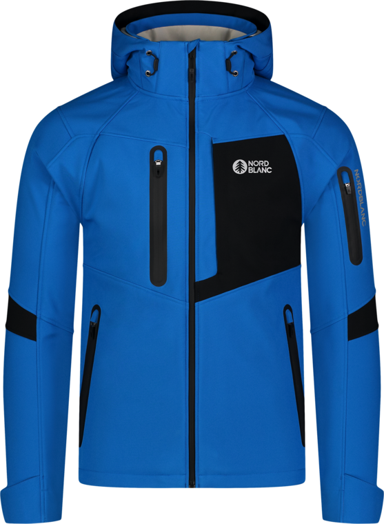 Men's blue softshell jacket with fleece BRUME
