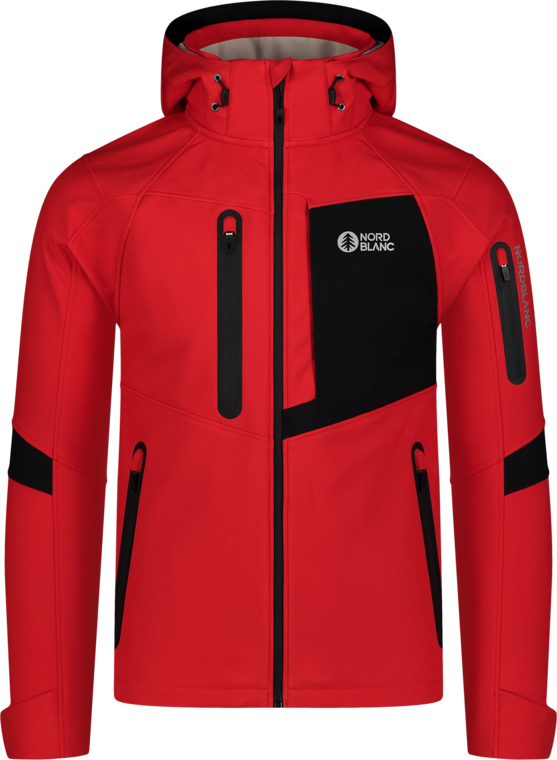 Men's red softshell jacket with fleece BRUME