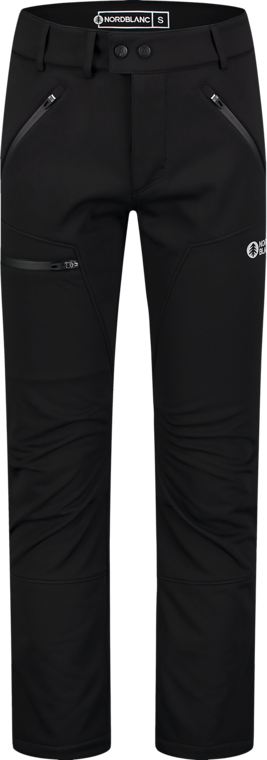 Men's black softshell waterproof pants with fleece THORN
