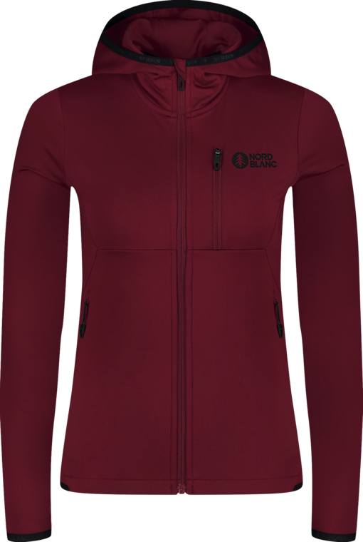 Women's wine red powerfleece jacket MIRE