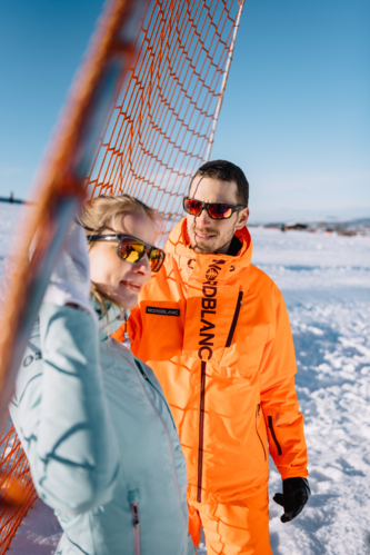 Orange ski outlet outfit