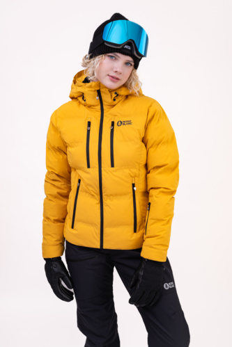 Mustard yellow outlet ski jacket