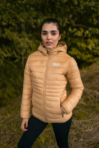 Tan quilted store jacket womens