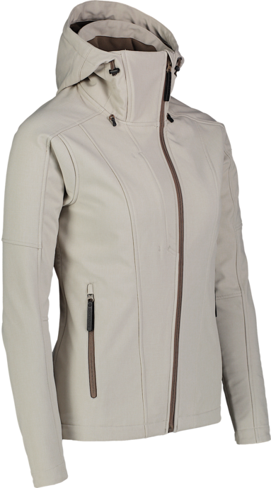 Women's beige softshell jacket with fleece WAGER