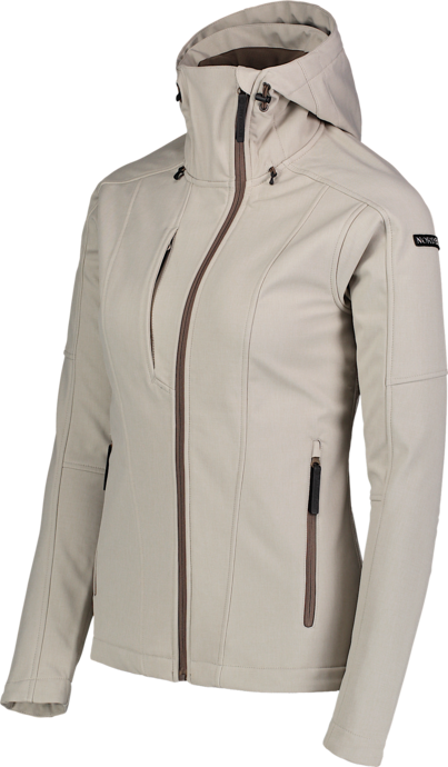 Women's beige softshell jacket with fleece WAGER