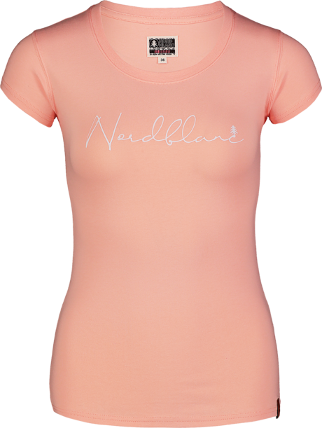 Women's orange cotton t-shirt CALLIGRAPHY