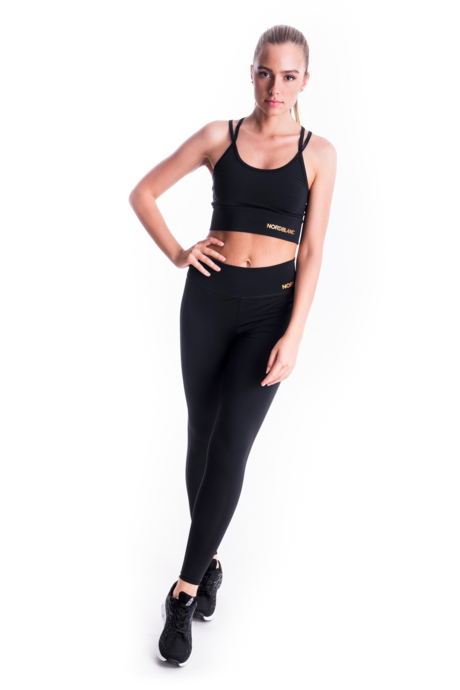 Women's black sports leggings SELF