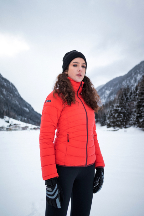 Women's red quilted jacket HELIX