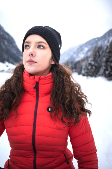 Women's red quilted jacket HELIX