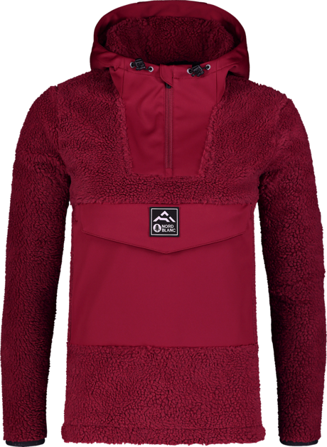 Women's wine red sherpa fleece jacket BACKSTROKE