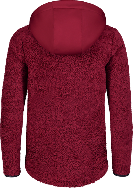 Women's wine red sherpa fleece jacket BACKSTROKE