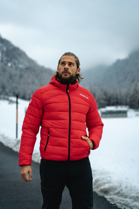 Men's red quilted jacket UNIVERSAL