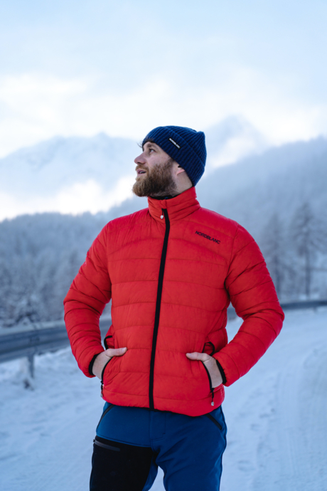 Men's red quilted jacket SPOT-ON