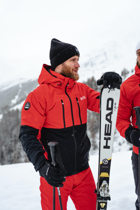 Men's red ski jacket EXCITED