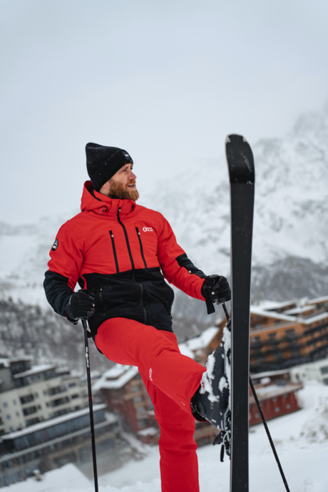 Men's red ski jacket EXCITED