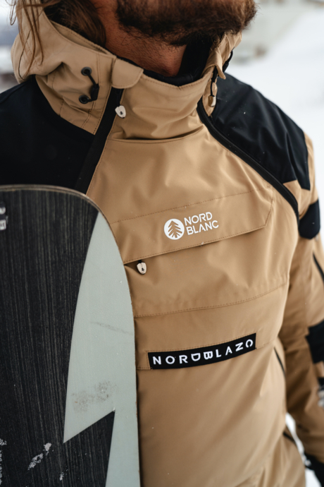 Béžový pánsky snowboardový anorak ADAPTABLE