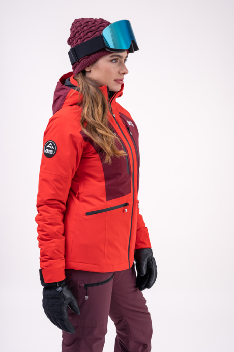 Women's red ski jacket SNOW-SQUALL