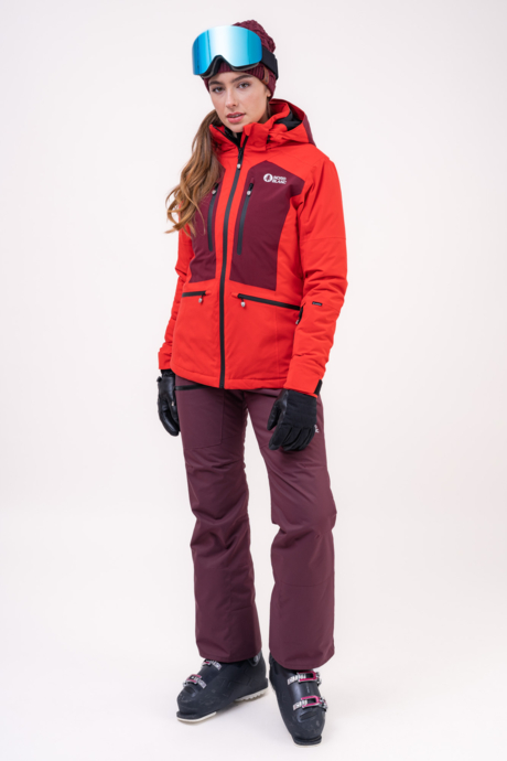 Women's red ski jacket SNOW-SQUALL