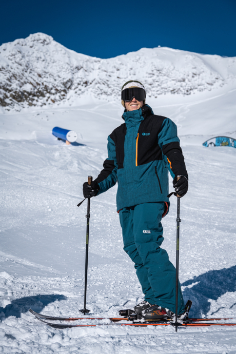 Men's green ski jacket CONTRASTY