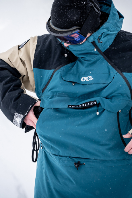 Men's green snowboard anorak ADAPTABLE