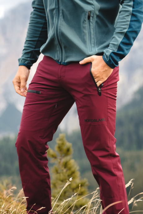 Herren wasserdichte Outdoorhose weinrot ERGONOMICAL