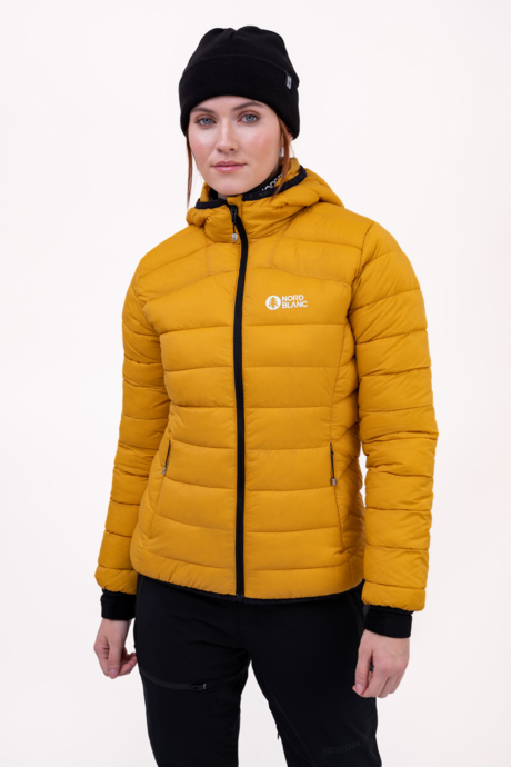 Women's yellow quilted jacket MOMENT