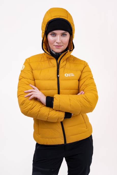 Women's yellow quilted jacket MOMENT