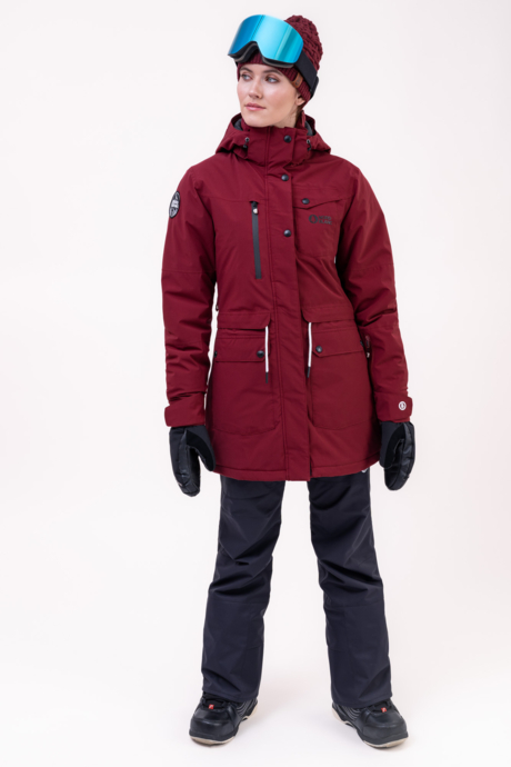 Women's wine red ski jacket RUPTURE