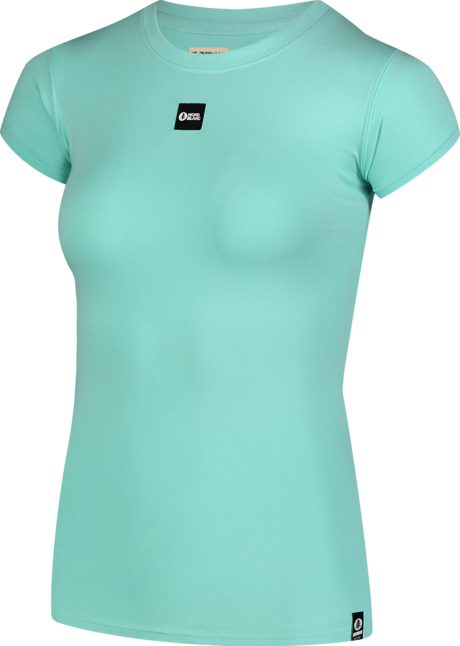 Women's blue cotton t-shirt CLOSE-UP