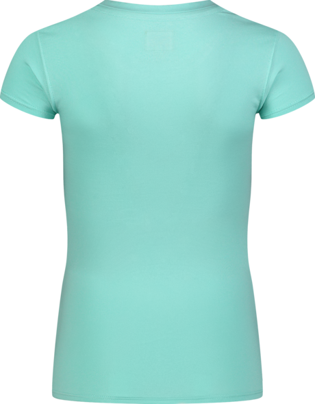 Women's blue cotton t-shirt CLOSE-UP