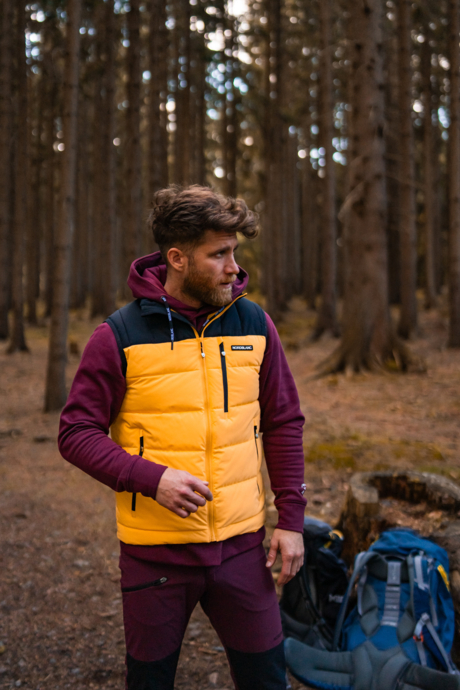 Men's yellow winter vest DUAL