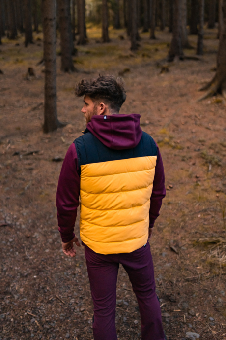 Men's yellow winter vest DUAL